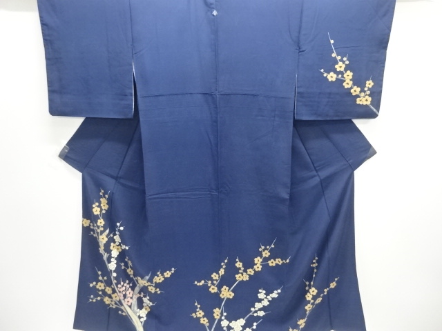 枝梅模様一つ紋手織り紬訪問着